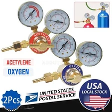 Solid Brass OXYGEN & ACETYLENE Regulators 4 Welding Fit Victor Gas Torch Cutting