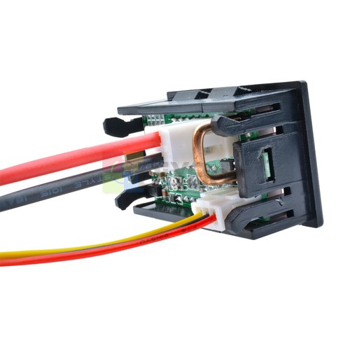4 Bit 5 Wires DC 0-200V 10A Voltmeter Ammeter Blue+Red LED Amp Dual Digital Volt - Picture 9 of 12