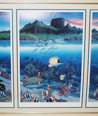 Graphic Triptych Prints “Bora Bora Isle of Dream” by Robert Lyn