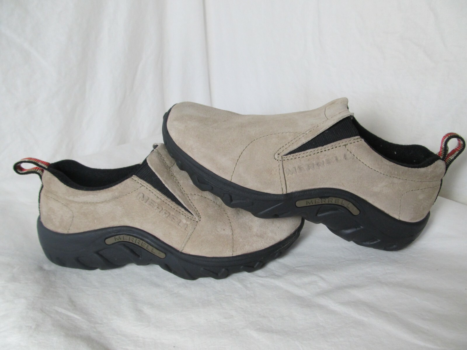 Scarpe slip on Merrell Youth taglia 4 5 Jungle Moc classiche pelle talpa scamosciata #R7