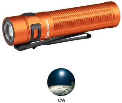 Olight Baton 3 Pro Max Orange EDC Flashlight, Cool White, 2500 Lumens, 145 Meter