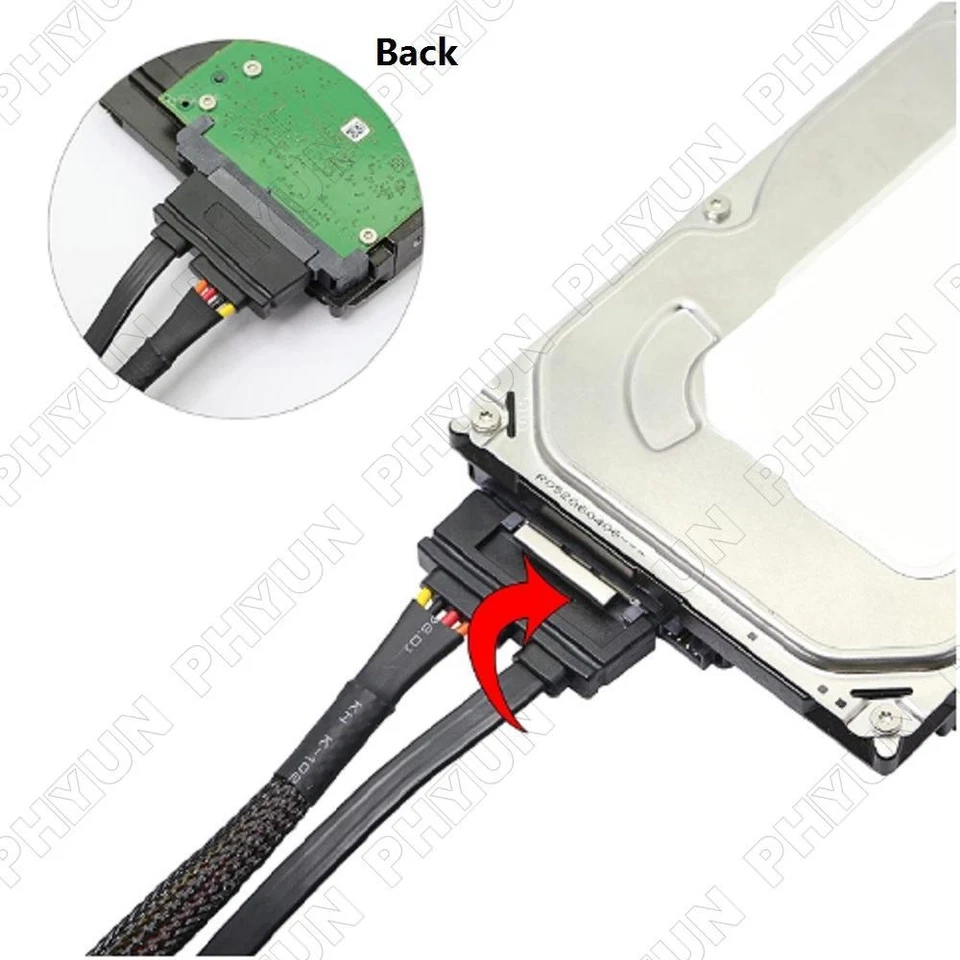1 x 50cm SATA 22Pin 7+15 Male to Female Data Power Combo Extension Cable 22Pin - Image 4 of 4