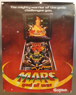 Mars God Of War Pinball Machine Poster Owned by Python Anghelo COA
