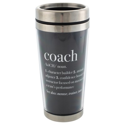 Coach Character Definition Black 16 Oz Stainless Steel Travel Mug With Lid Ebay