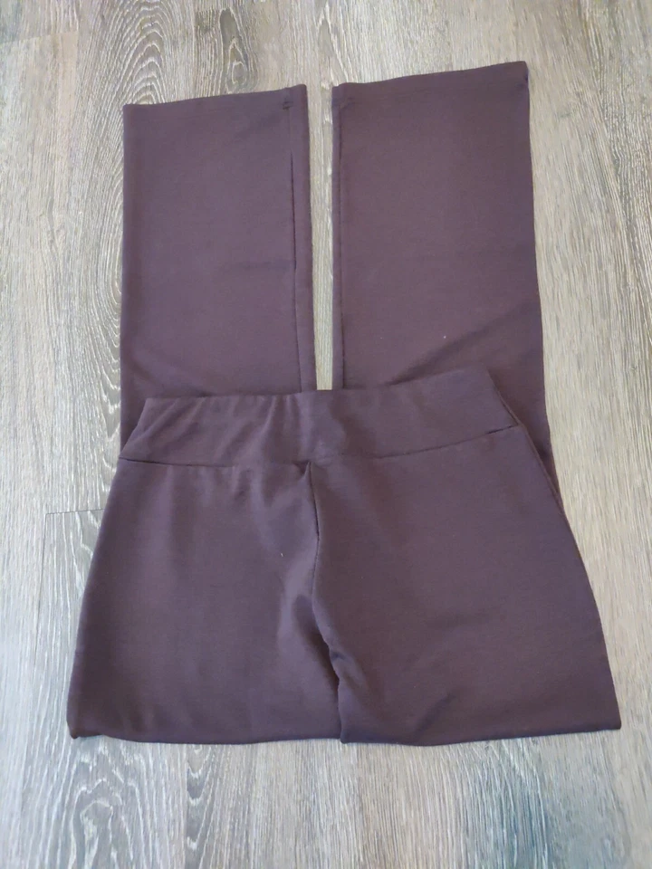 Moda Bug Mujer Talla S Pull On Pantalón Elástico Marrón Alto Pierna Recta Foto 3 de 4