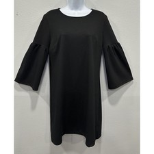GAP Mini Dress Women's Size Medium Black 3/4 Wide Sleeves Zip Up Boho