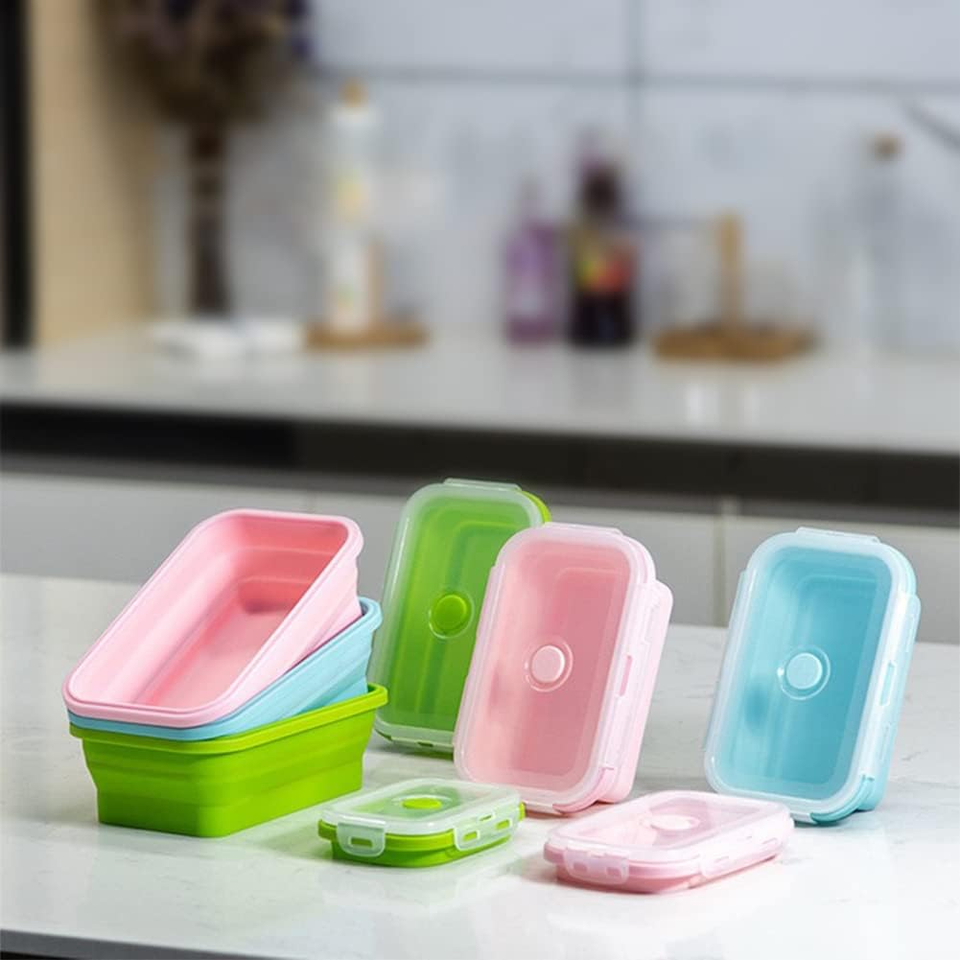 ECOlunchbox Bento In Acciaio Inox 240 Ml Con Coperchio In Silicone, A Tenuta Stagna, Rotondo, Colore Blu