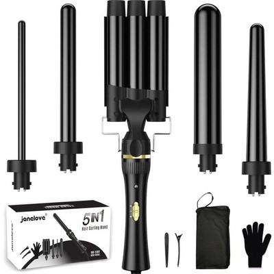 Professioneller Lockenstab 5 in 1 - 100% Turmalin-Keramik, Schnelles Aufheizen