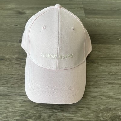 Baby Pink GUESS JEANS Cap Hat Embroidered Logo Adjustable NWT