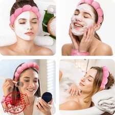 Spa Headband Wristband Set Rose Red Terry Cloth Makeup Wash Face Hairband