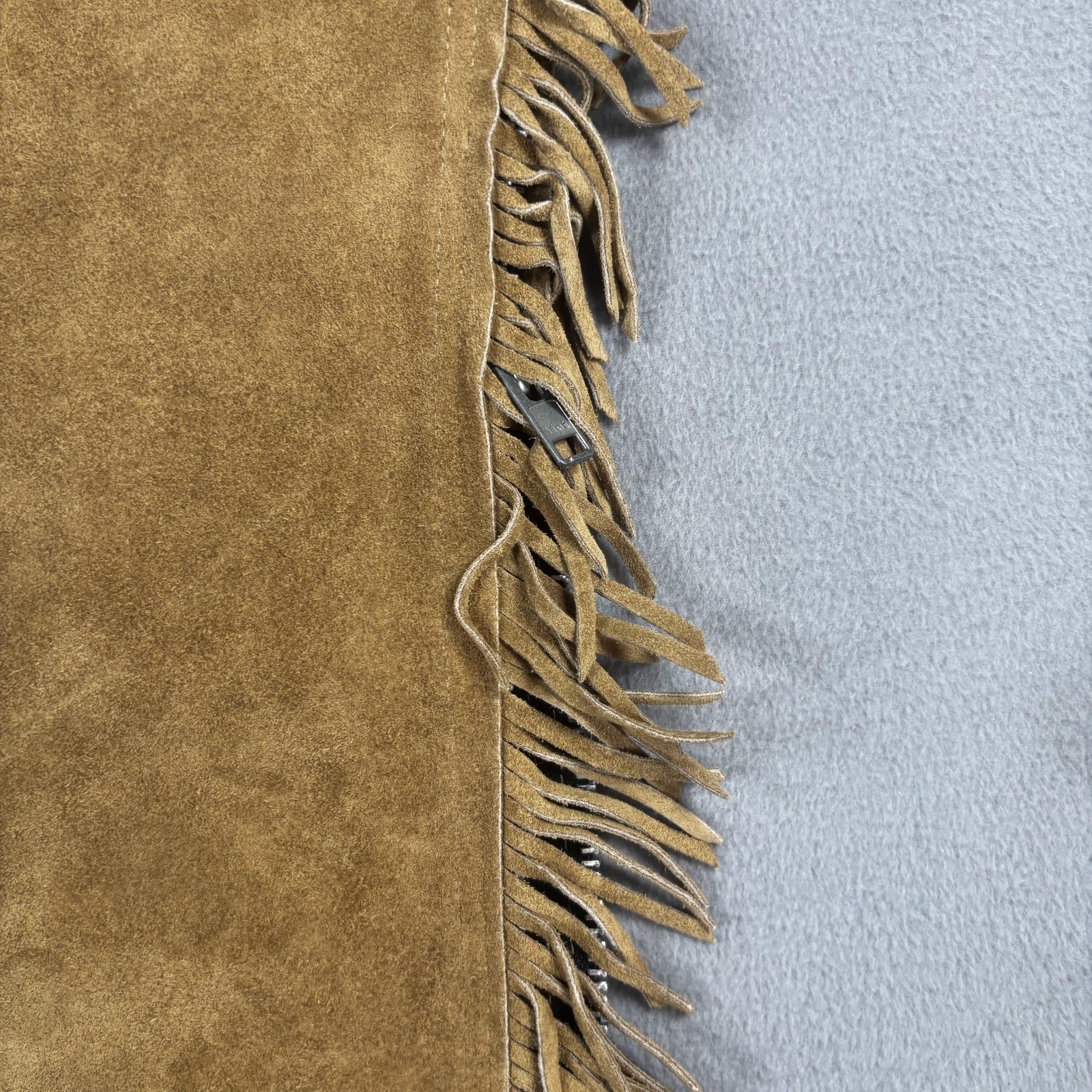 Barnstable Riding Suede Leather Fringe Chaps XS Tan Western Equestrian USA