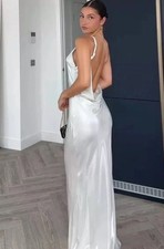 ZARA ABITO LUNGO ASIMMETRICO FOIL ARGENTO TAGLIA M ABITO VIRALE REF: 8452/662 (RPR £69)