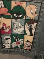 Vintage 90’s Looney Tunes Denim Jacket Warner Brothers Small 1995