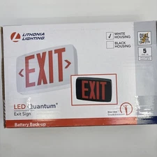 LED Emergency Exit Sign • Battery Back-Up • 5 Year Warranty • Universal Mounting
