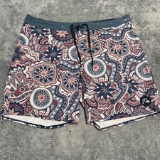 Quiksilver Highline Board Shorts Mens 38 Repreve Stretch Mandala Print Blue