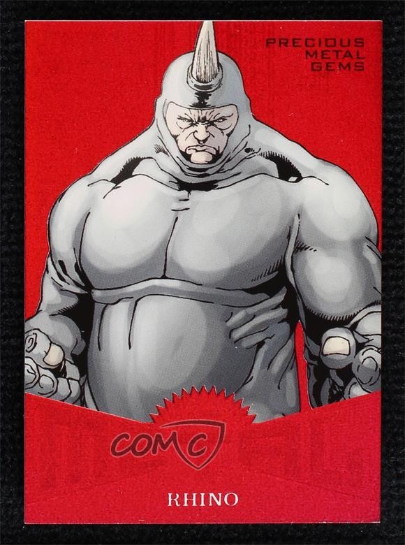 2017 Fleer Ultra Marvel Spider-Man Marvel Metal PMG Red 52/99 Rhino #MM5 0qd