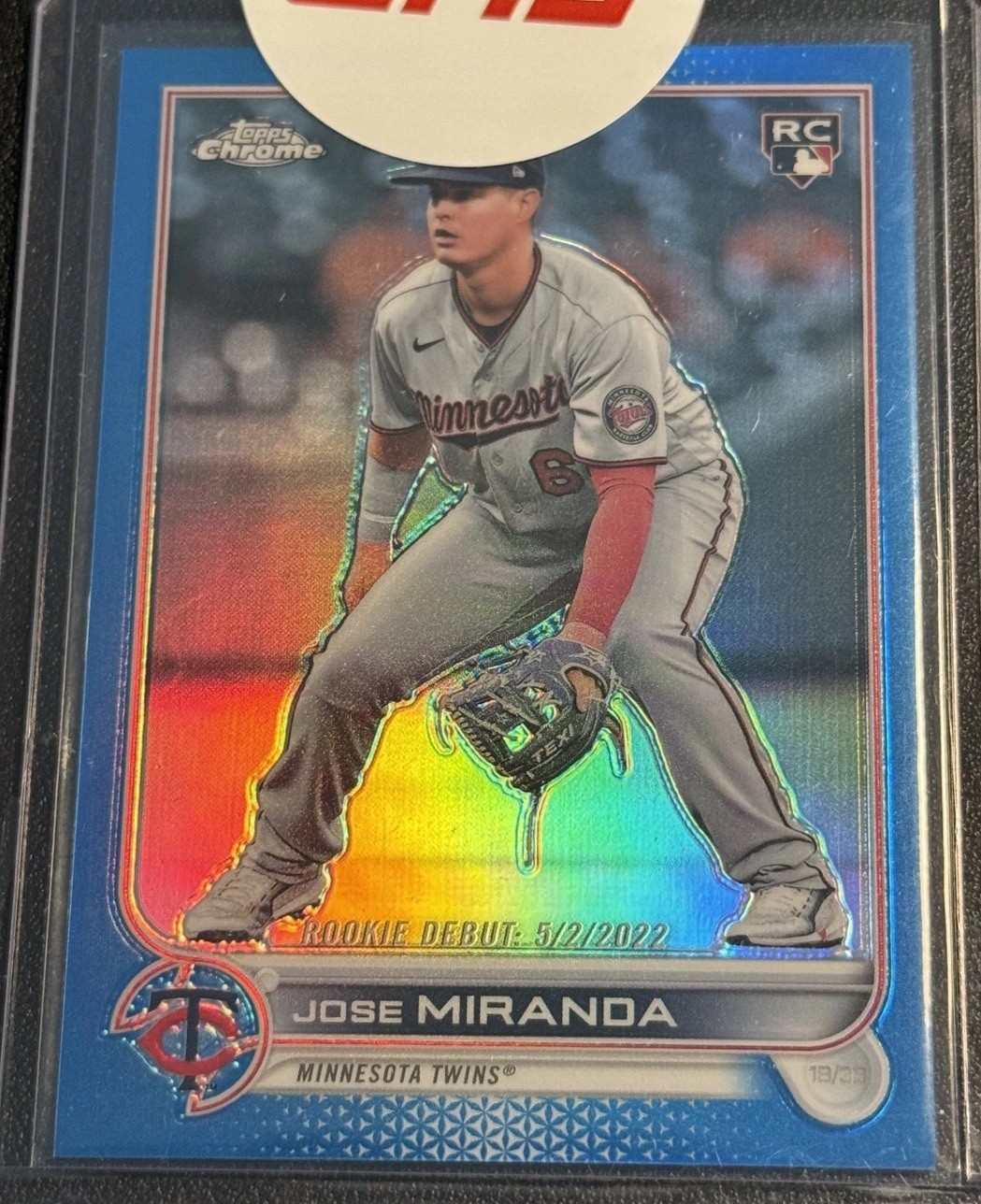 2022 Topps Chrome Update Series - RC Debut Jose Miranda USC6 Blue Refractor /199