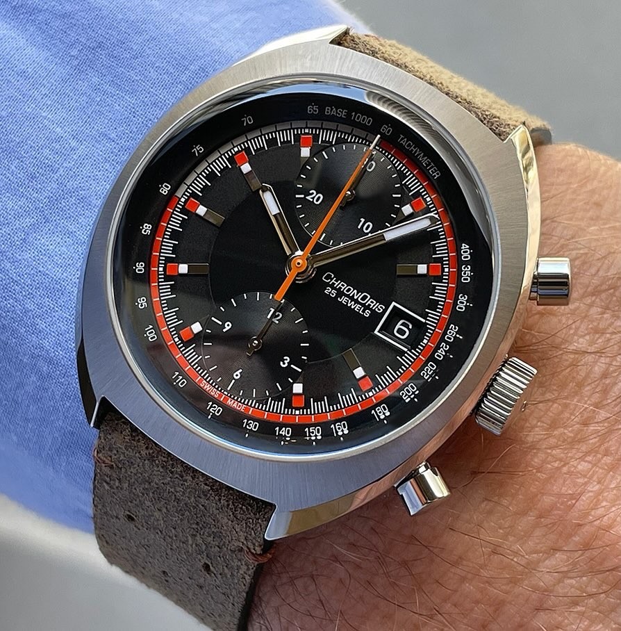 Oris Chronoris Vintage Tonneau Shaped Automatic Chronograph Limited Edition 200