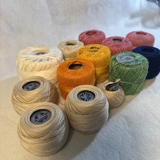 DMC Crochet Thread Variety Lot Of 13 Multi Colors some used and some new