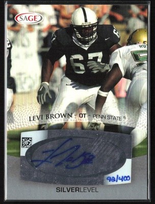 2007 SAGE Auto Football 92/400 Silver Levi Brown #A9