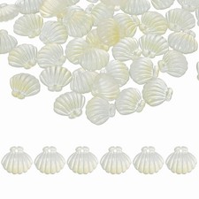 100 Pcs Glass Crystal Bead, Scallop Shape Beads for Jewelry Making, Yellow