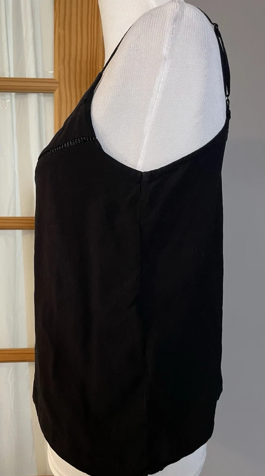 90S Y2K Banana Republic Tank Top Women’s Cami M Black Goth Clubwear Sexy - Image 3 of 4