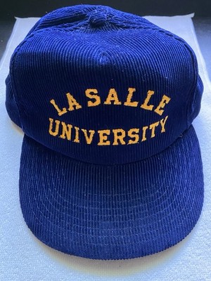 Vintage LA SALLE UNIVERSITY Corduroy SnapBack Hat Philadelphia PA Baseball Cap