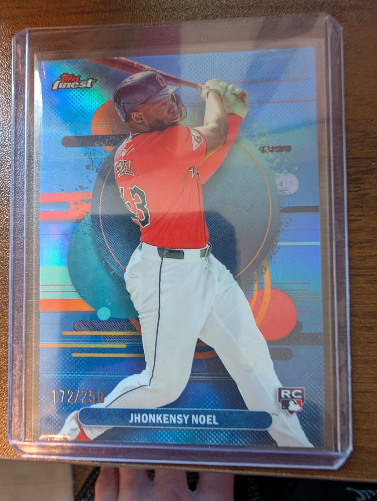 2025 Topps Finest Jhonkensy Noel Rookie Uncommon Sky Blue /250 #117 Guardians RC