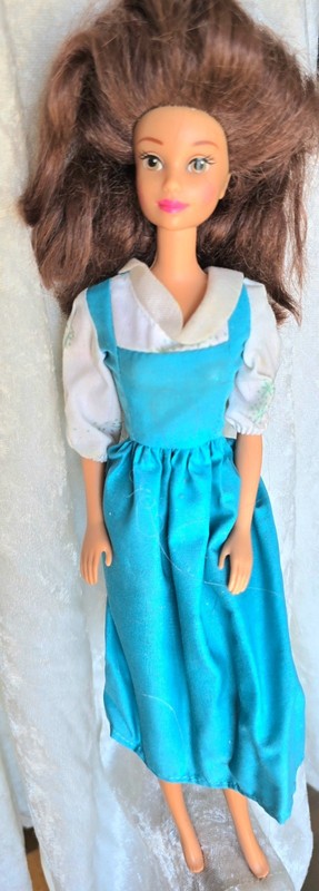 Disney Belle Princess  Mattel blue white dress Beauty and the Beast barbie doll