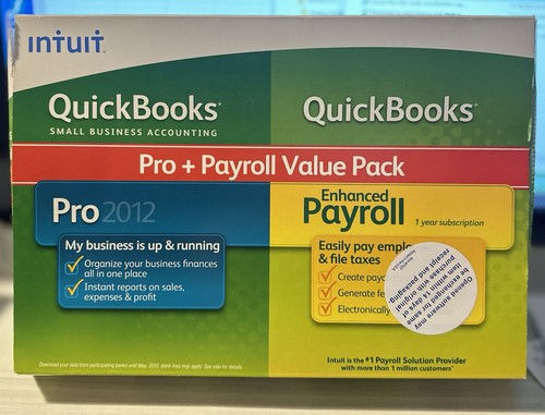 2012 Quickbooks Pro + Payroll  2in1 Value For Win XP7 small Business Accounting