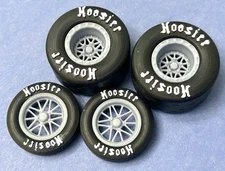 Resin 15/17 Scale in. “RBZ Speedster” Wheels With Hoosier Drag Slicks 1/24,1/25