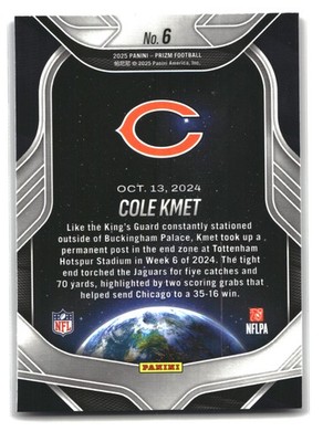 2025 Panini Prizm #6 Cole Kmet Global Reach | eBay