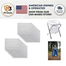 Convenient 21.5x18 Inch Disposable Toilet Bags, 12-Count for Outdoor Adventures