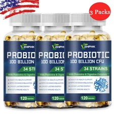 Probiotics Digestive Enzymes 100 Billion CFU Potency Immune Health 360 Capsules