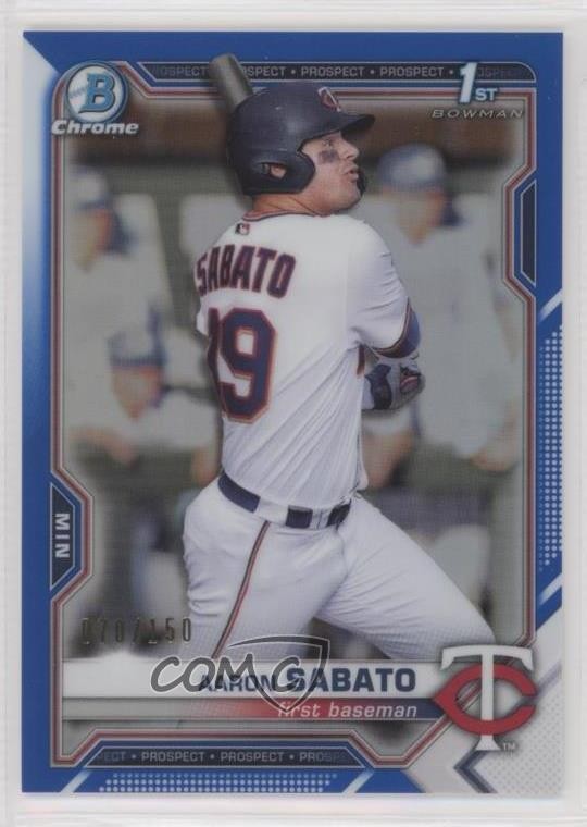 2021 Bowman Chrome Prospects Blue Refractor /150 Aaron Sabato #BCP-125