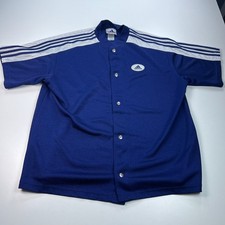Vintage Adidas Snap Up Track Jacket Mens Extra Large XL Blue Retro Warm Up