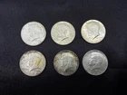 SET OF 6 KENNEDY 90% SILVER HALF DOLLARS US COINS