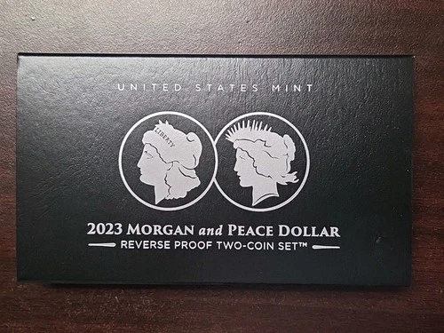 2023-S Reverse Proof Morgan/Peace Silver Dollar 2pc Set - Great Condition