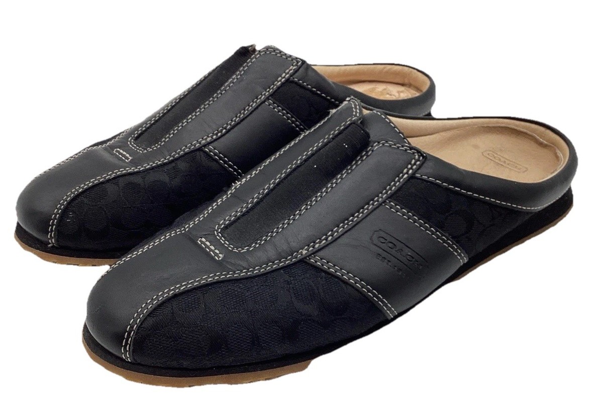 COACH Slip On Canvas NADIA Logo  Signature Black Shoes Women’s Loafer size 9.5 View 2