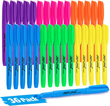 36 Pcs Highlighters, Chisel Tip, Quick Dry, Multiple Colors