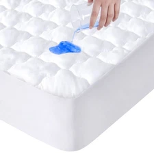 SPRINGSPIRIT Queen Mattress Pad Cover Waterproof Quilted Fitted Queen Mattress