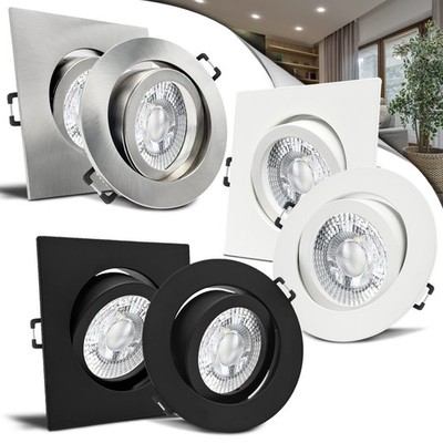 LED Einbaustrahler flach 230V Decken Spots 35mm 5W Step dimmbar Set PREM/CARR-C