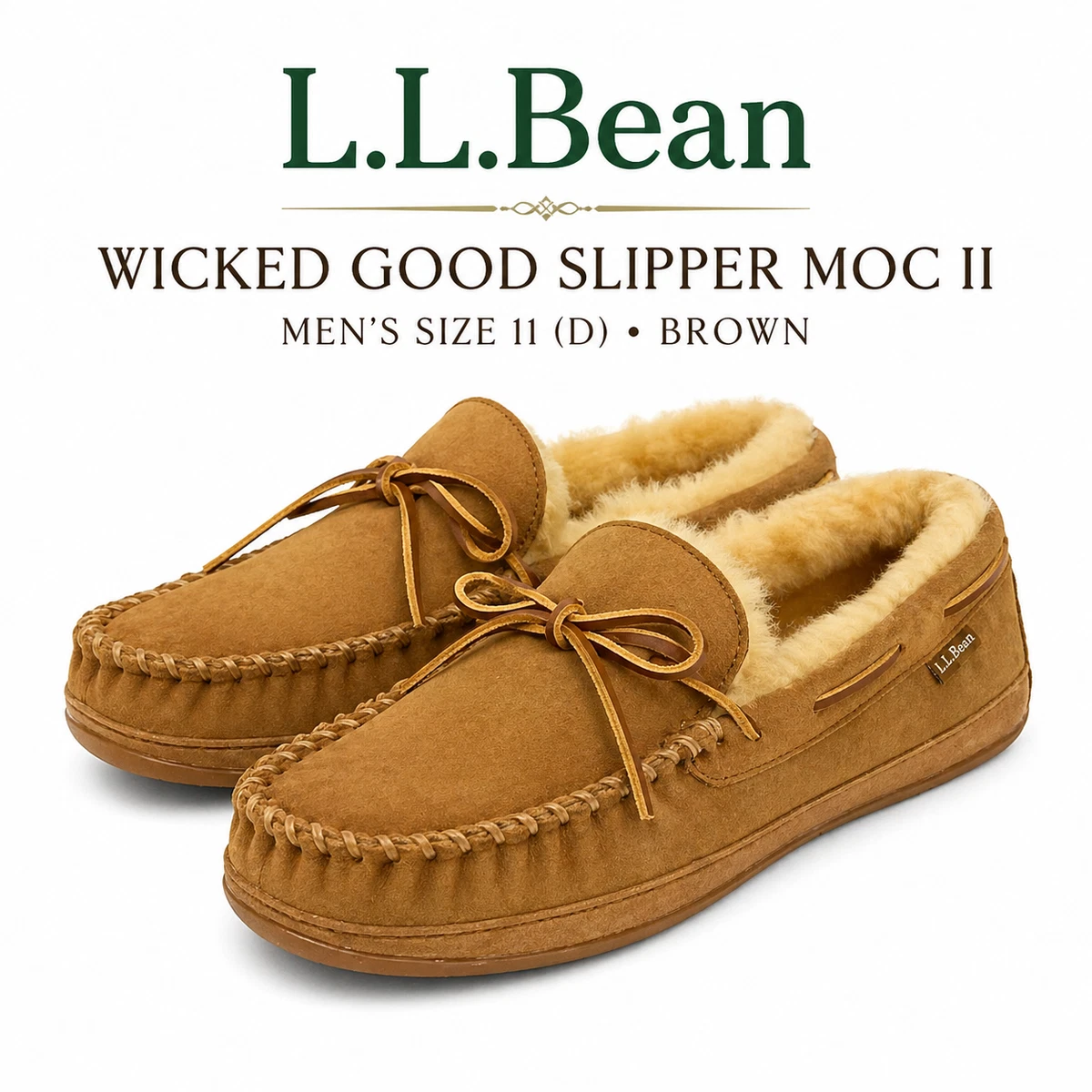 Plymouth Mocs Lined Tan Suede Moccasin Slippers for Men Size 10 Amazon.com | Parfeying Men main image 4
