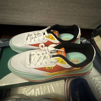 Fila Renno Sneakers In White/lime Green/orange Men s Size 10 New