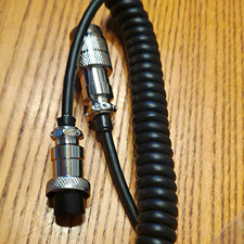 Coiled 5-Pin Microphone Extension Cable for Radio Communication
