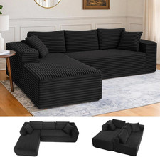 Modular Sectional Couch with L-Shape Chaise,Corduroy Upholstery Boneless Couches