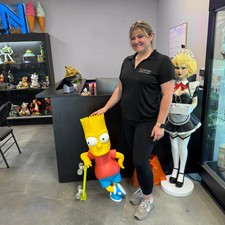The Simpsons Bart Simpson With Skateboard Life Size 3ft Statue Resin Figure Prop