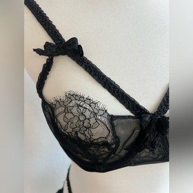 AGENT PROVOCATEUR ALINA Bra 36D Black Lace BNWT RARE🔥