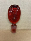 Vintage tangerine or red BLENKO hand-blown glass decanter lollipop stopper only