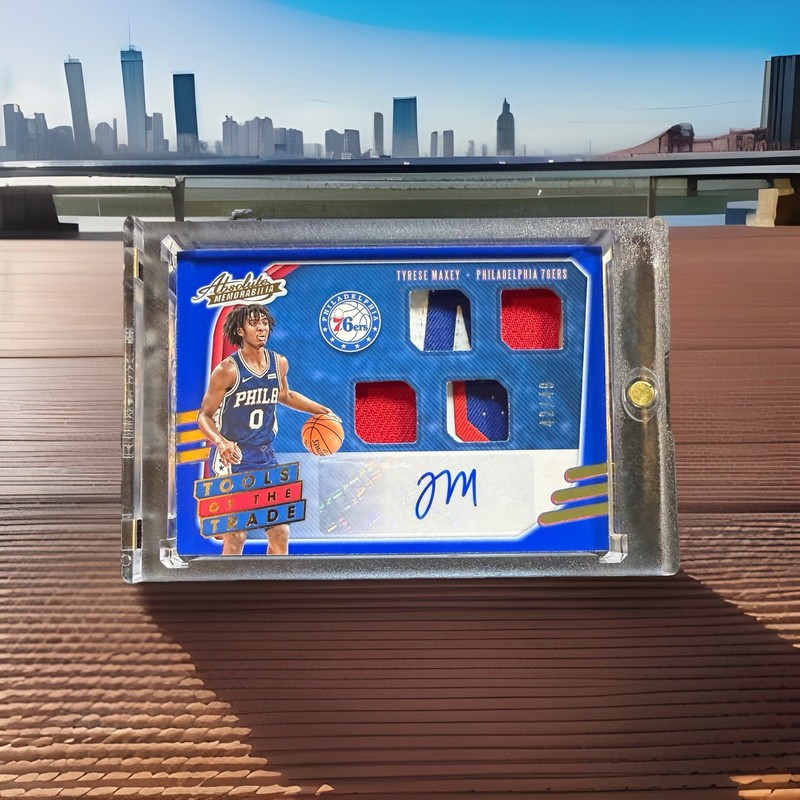 2020-21 Panini Absolute Tyrese Maxey Tools Of The Trade 5 Patch Auto #42/49 RC